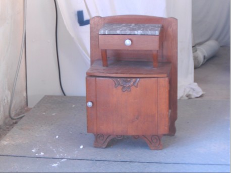 Table de chevet bois marbre