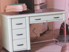 beau bureau metal vert