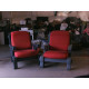 Fauteuils orange et gris la paire