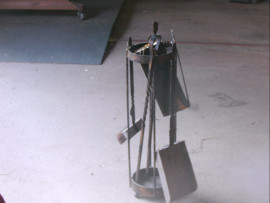 serviteur de cheminée avec range alumettes